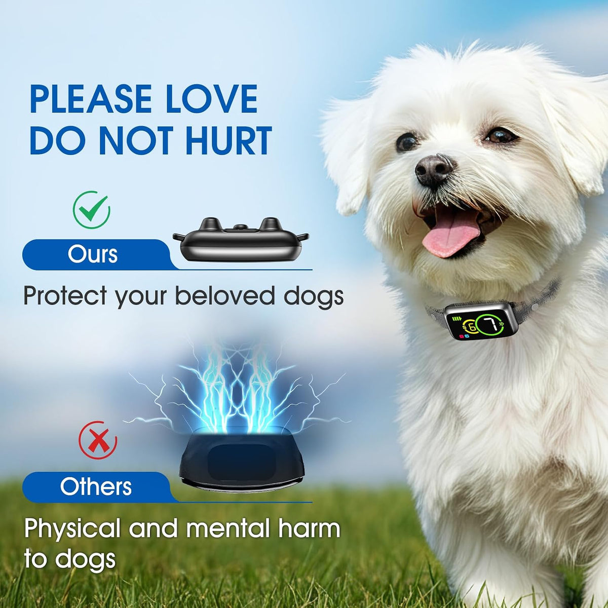 1S Stop Barking Smart Dog Bark Collar, Humane Anti Barking Device with Beep & Vibration, 7 Adjustable Sensitivity, Ultra-Light Bark Collar for Small Medium Large Dogs (Black, 1 Pack) - Image 9