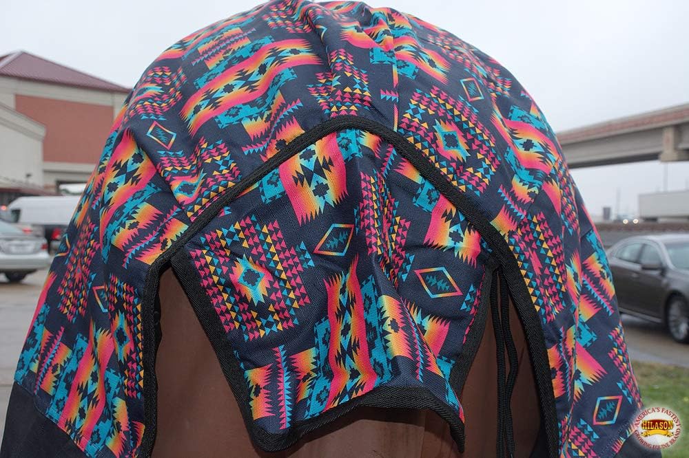 Hilason heavy duty 1200 denier ripstop horse blanket fabric texture closeup highlighting water resistance.