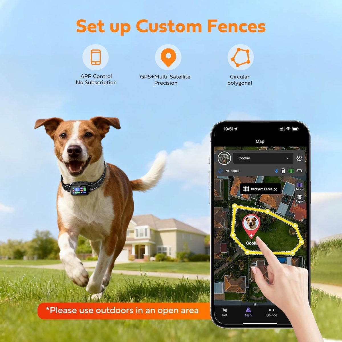 Waterproof electronic dog training collar adjusting to fit a medium sized dog