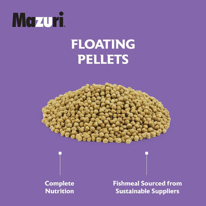 Side profile of 20 lb bag of Mazuri fish food