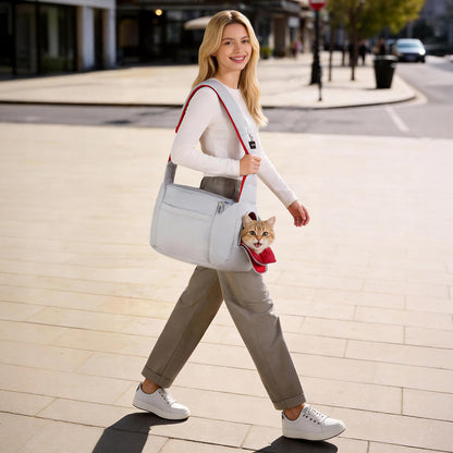 Hands-free pet travel sling bag with adjustable strap