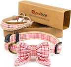 Pettsie Dog Bow Tie Collar & Matching Owner Friendship Bracelet | Adjustable, Durable Hemp & Soft Cotton, Matching Friendship Bracelet, Comfortable for Sensitive Skin, Elegant Gift Box, Blue - Image 10