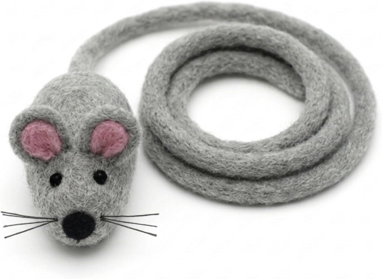 Glaciart One Felt Mouse Cat Toy - Soft Fuzzy Enrichment 100% Natural Wool - Interactive Catnip Play Cat Toy Set - Safe for Pets, Non-AZO Colored Dyes - 100" Long - Image 15