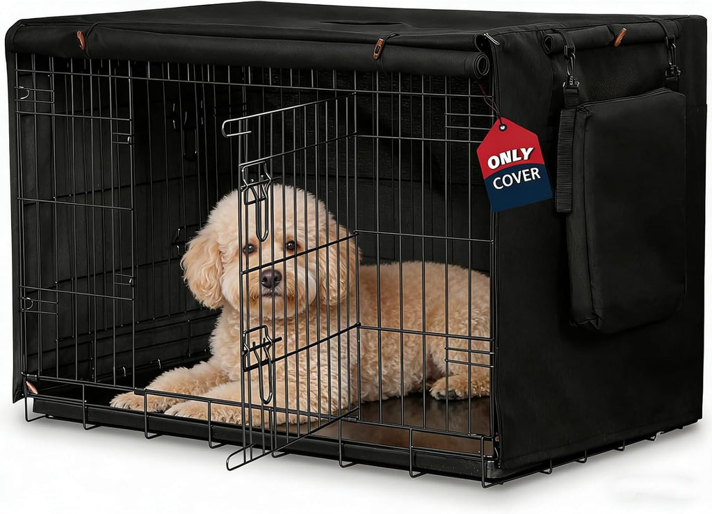 Dog Crate Cover 36 Inch, Heavy Duty Waterproof 600D Oxford Kennel Cover for Wire Cages with 1/2/3 Doors, Privacy Pet Cover with Storage Bag - Machine Washable, Indoor/Outdoor,Gray - Image 13
