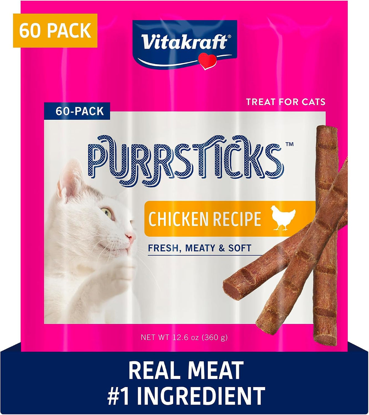 Vitakraft PurrSticks Cat Treat, Chicken Recipe, 6 Count - Image 11