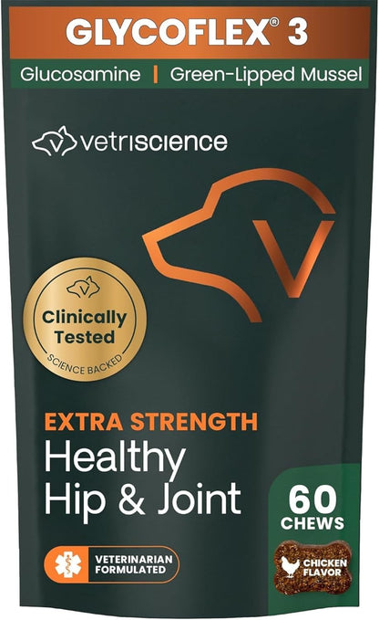 VetriScience Extra Strength Hip & Joint Supplement for Dogs - Supports Joint Health & Mobility, Vet-formulated w/Glucosamine, MSM & Green-Lipped Mussel - Chicken Flavor, 120 Chews - Image 11
