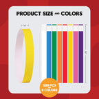 VetriMark 10 inch animal identification bands in multiple bright colors spread out.