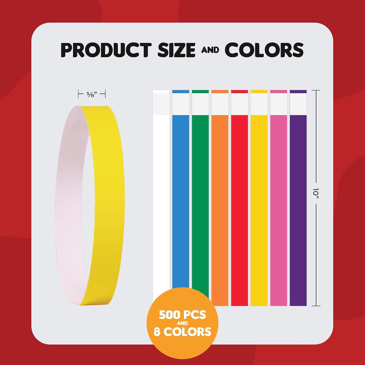 VetriMark 10 inch animal identification bands in multiple bright colors spread out.