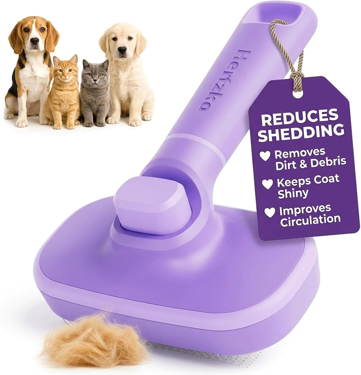 Hertzko Self Cleaning Slicker Brush front view