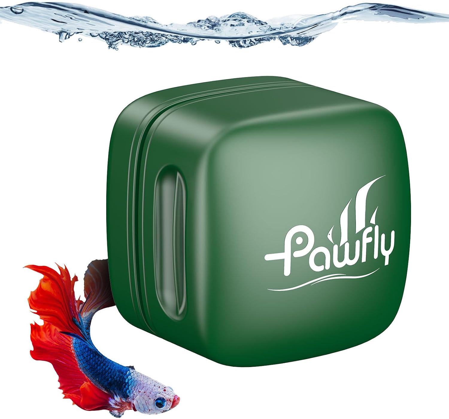 Pawfly aquarium magnet glass cleaner front view showing the square green design for nano tanks.