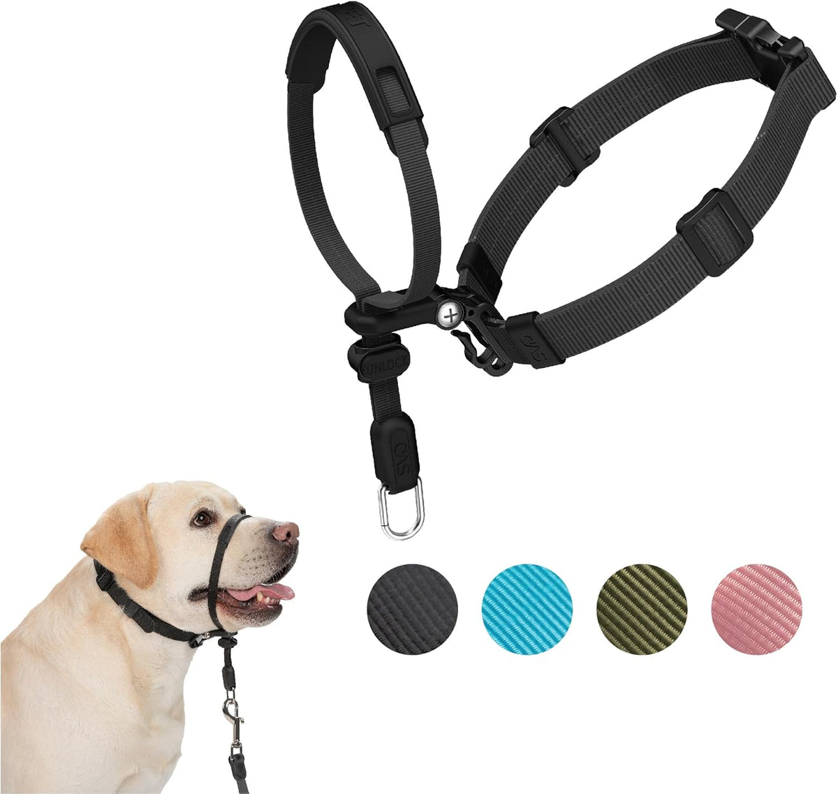 SVD.PET No-Pull Dog Headcollar pink front view
