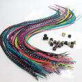 Feather Hair Extensions real rooster feathers kit front view