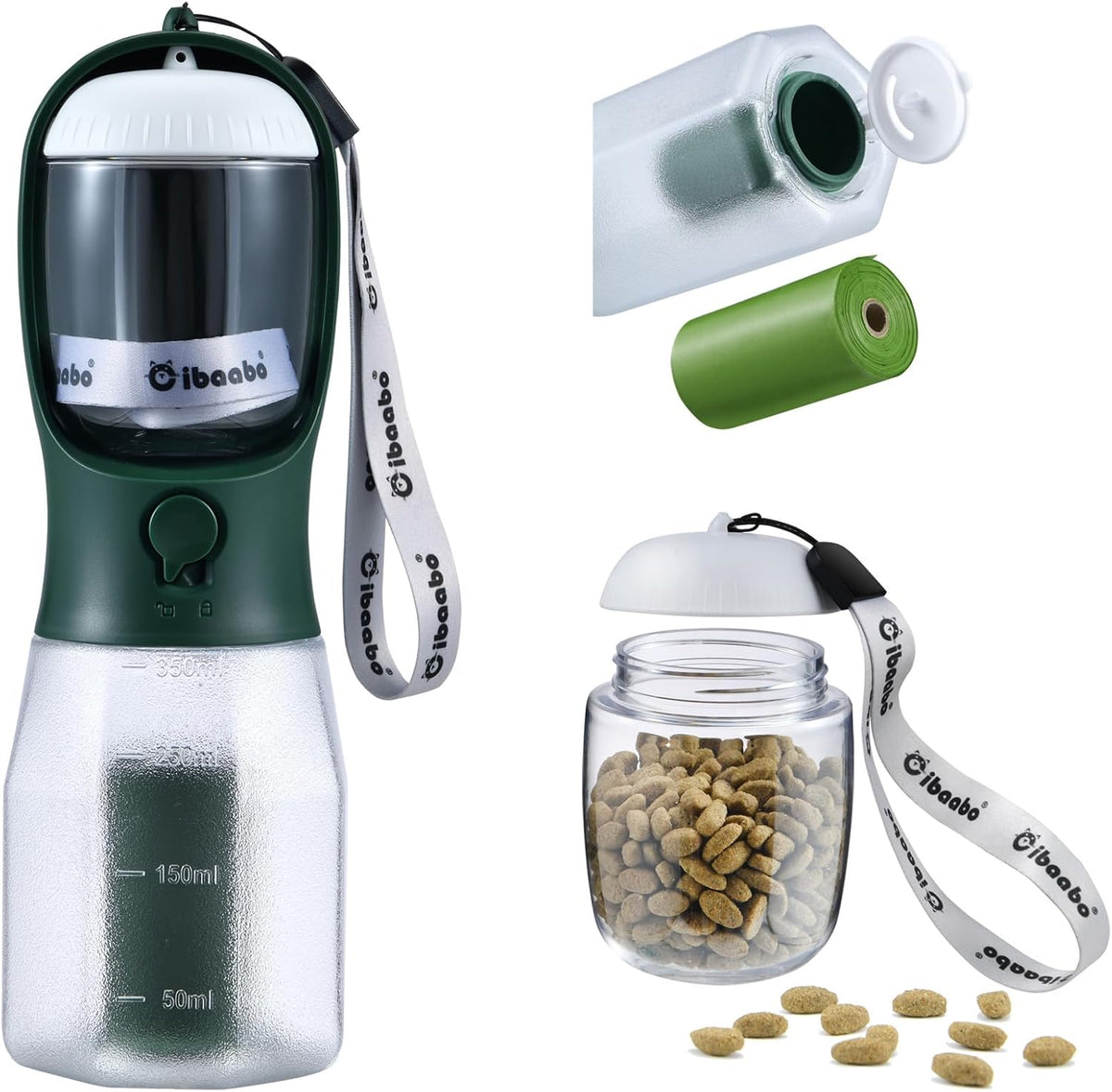 Cibaabo Dog Water Bottle with Food Container & Poop Bag Holder, Travel Water Bowl, Portable Pet Dispenser, Dog Gifts Stuff Accessories Items, Puppy Essentials for Yorkie Chihuahua Walking Hiking - Image 13