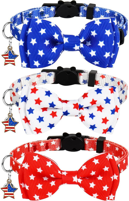 JarThenaAMCS 3 Pcs Tribal Southwest Cat Collar with Breakaway Bell Bow Tie Western Aztec Adjustable Kitten Collars for Small Pet Girl Boy Cats Small Pet Party - Image 10