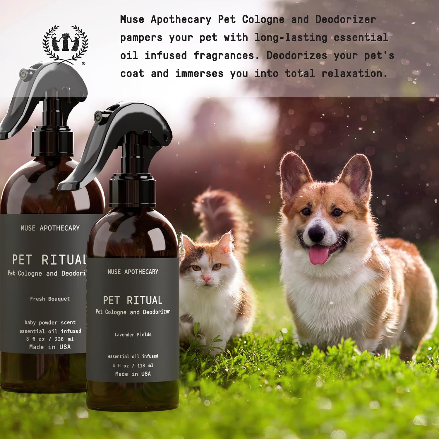 Muse Apothecary dog perfume Fresh Bouquet scent four fluid ounces bottle