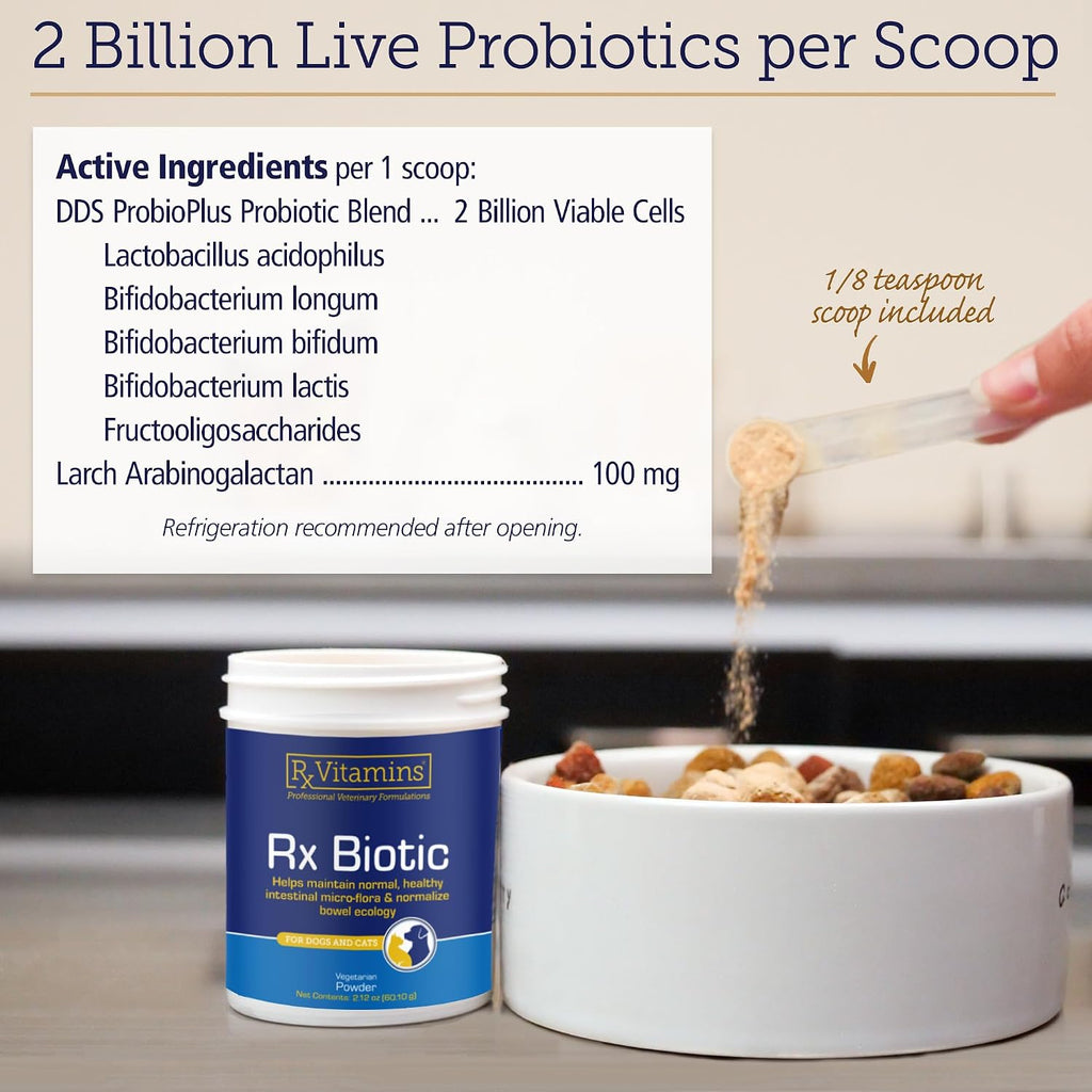 Rx Vitamins Rx Biotic prebiotic and probiotic powder for pet diarrhea relief