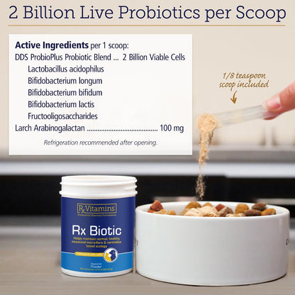 Rx Vitamins Rx Biotic prebiotic and probiotic powder for pet diarrhea relief