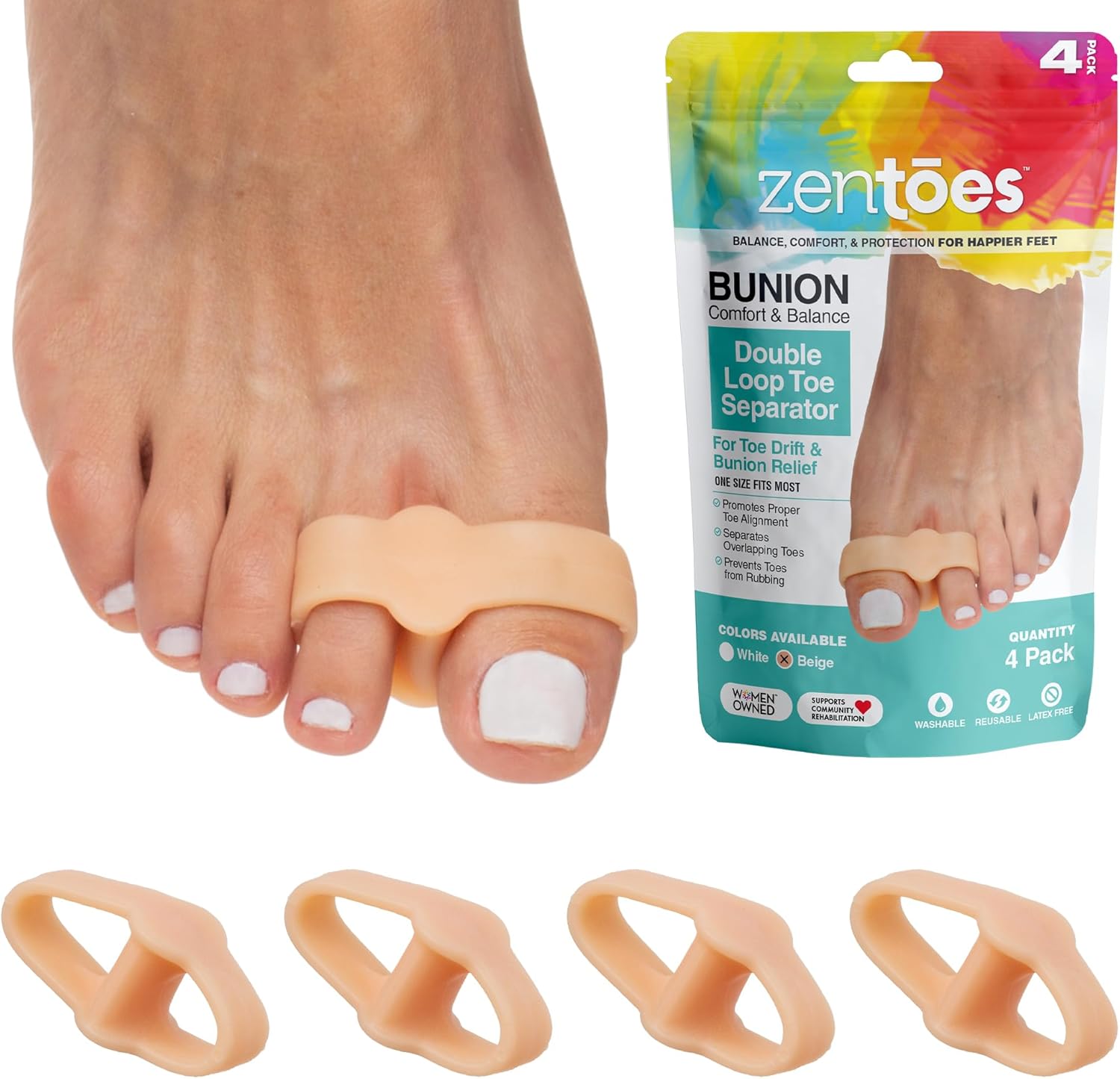 ZenToes toe spacers bunion corrector front view
