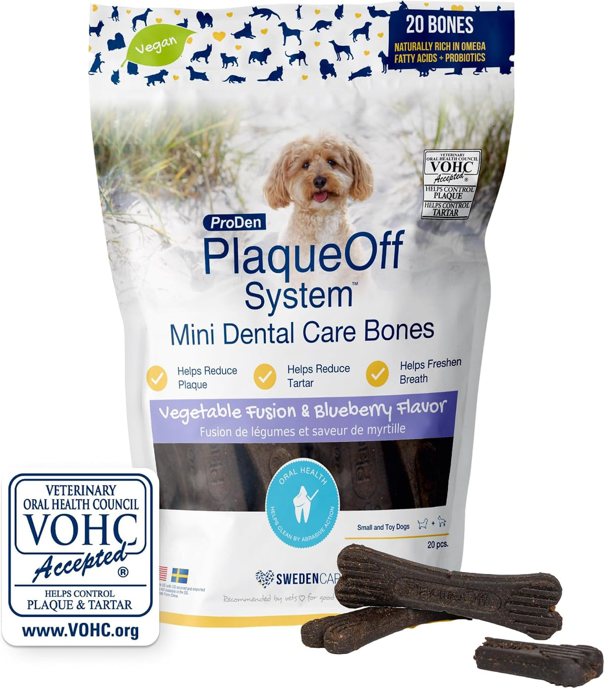 ProDen PlaqueOff System Dental Care Bones - Dog Teeth Cleaning Bones for Oral Hygiene -Medium/Large Canine Formula - Bacon Flavor -17 oz(Packaging May Vary) - Image 10