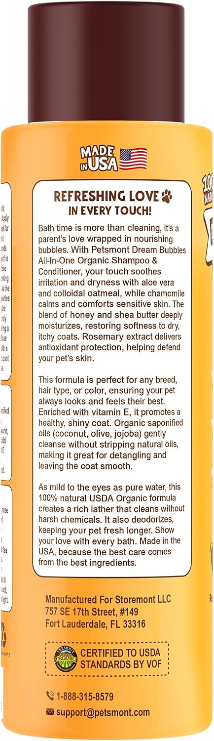 Petsmont sensitive skin soothing oatmeal pet bath gel close up view