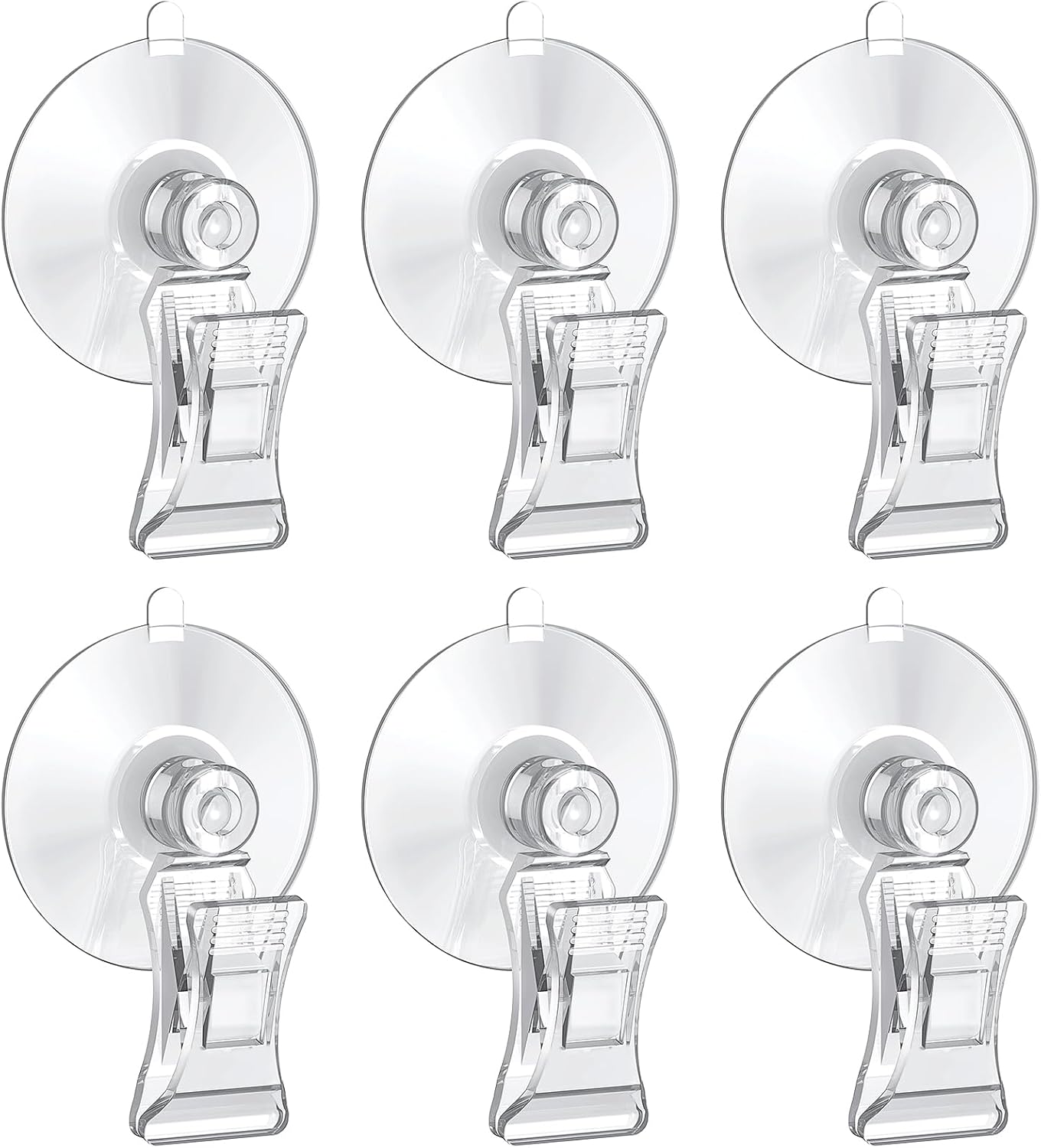 Pawfly aquarium suction cups with clips front view clear plastic fish feeding tool