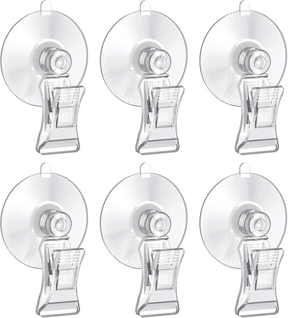 Pawfly aquarium suction cups with clips front view clear plastic fish feeding tool
