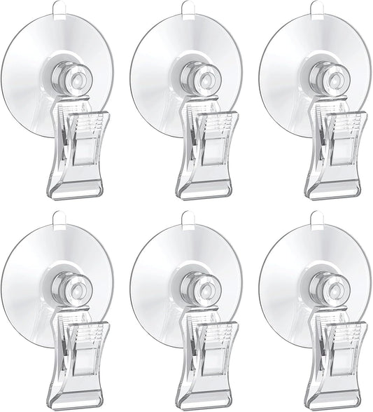 Pawfly aquarium suction cups with clips front view clear plastic fish feeding tool