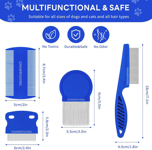 Stainless steel fine tooth pet tear stain remover comb close up