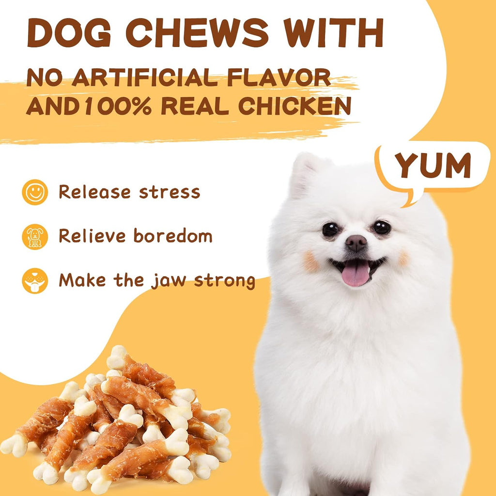 PAWUP premium chicken wrapped bone snacks nutrient info label view