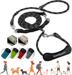 SparklyPets Double Dog Leash for 2 Dogs - Rope Bungee Dual Leash for Medium and Large Breeds with Padded Handles & Tangle Free (Black, Medium/Large) - Image 14