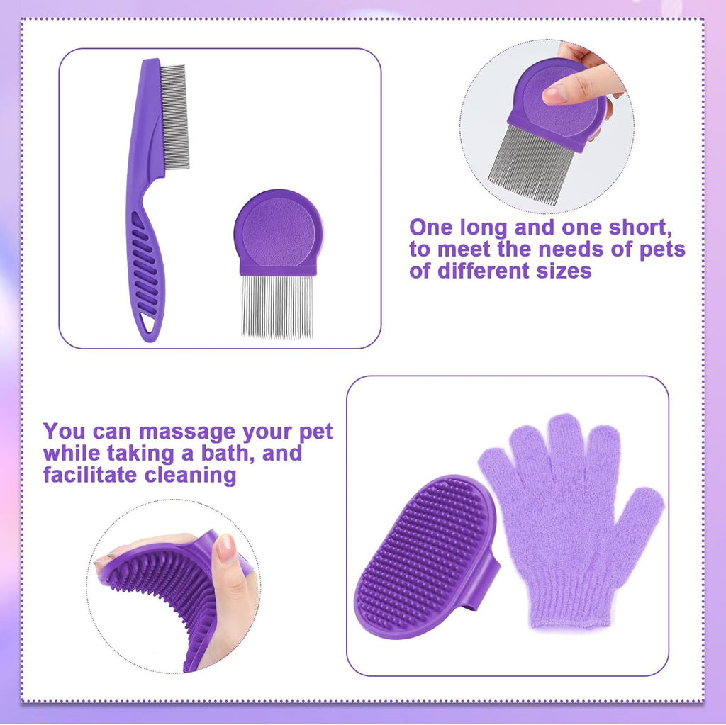 VCZONE 8 piece small animal grooming tools neatly arranged on a clean background.