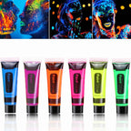 BKPPLZP glow in the dark face and body paint set front view packaging showing six color tubes