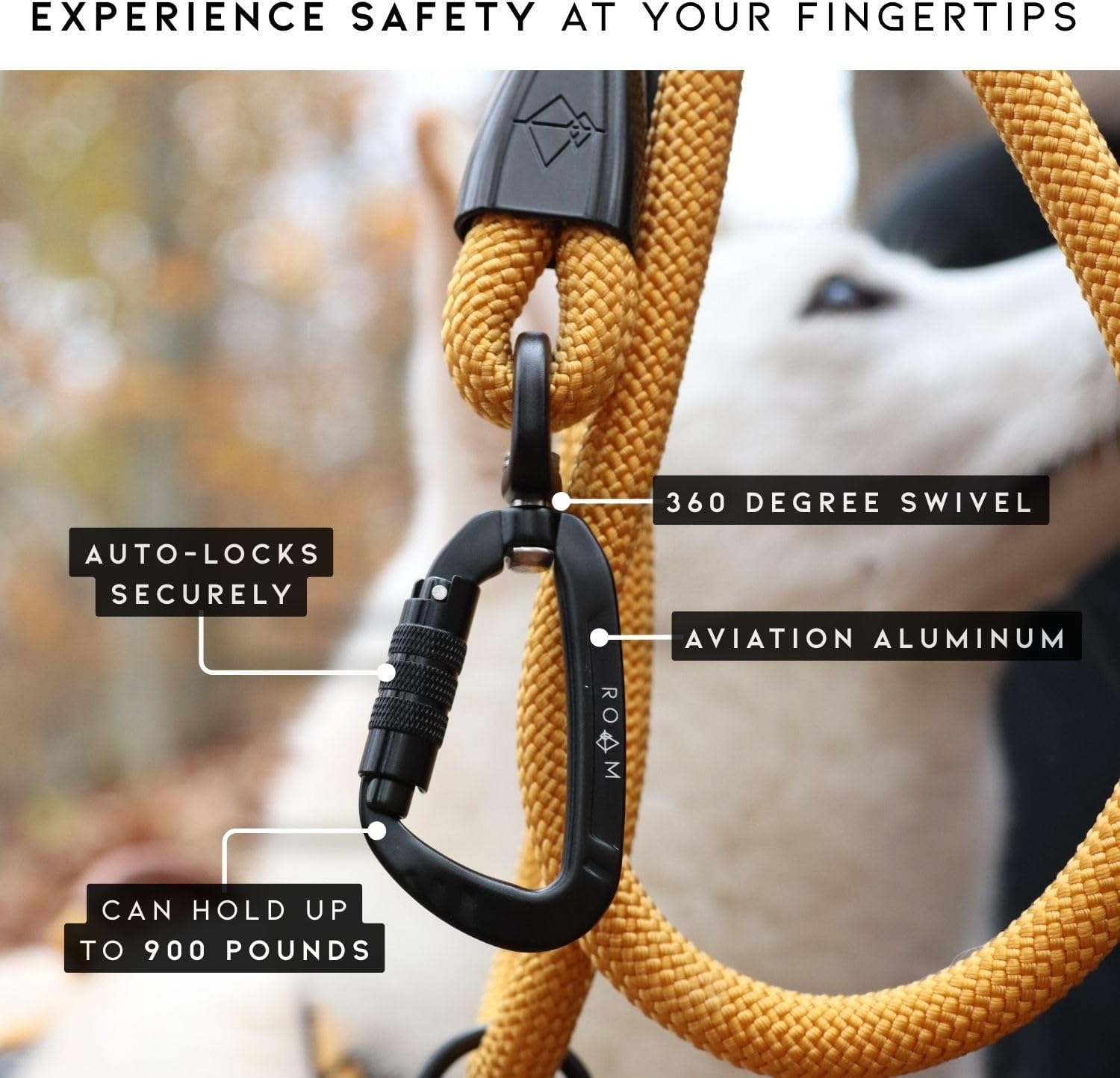 Heavy duty polyamide nylon climbing rope dog leash for outdoor adventures