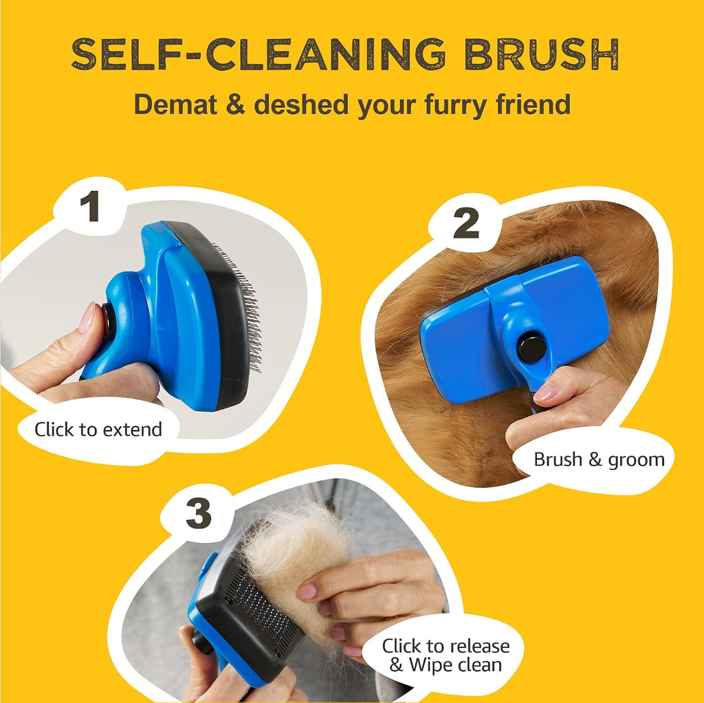 Pawradise deshedding brush for dogs and cats highlighting the protective pin tips