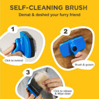 Deshedding Dog Brush for Shedding - Self Clean Cat Brush Deshedding & Grooming Tool for Long Haired and Short Haired Dogs, Slicker Brushes for Dogs, Skin-Friendly, Retractable Bristles, Easy to Clean - Image 3