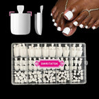 Swritatsk white toe nail press ons front packaging view