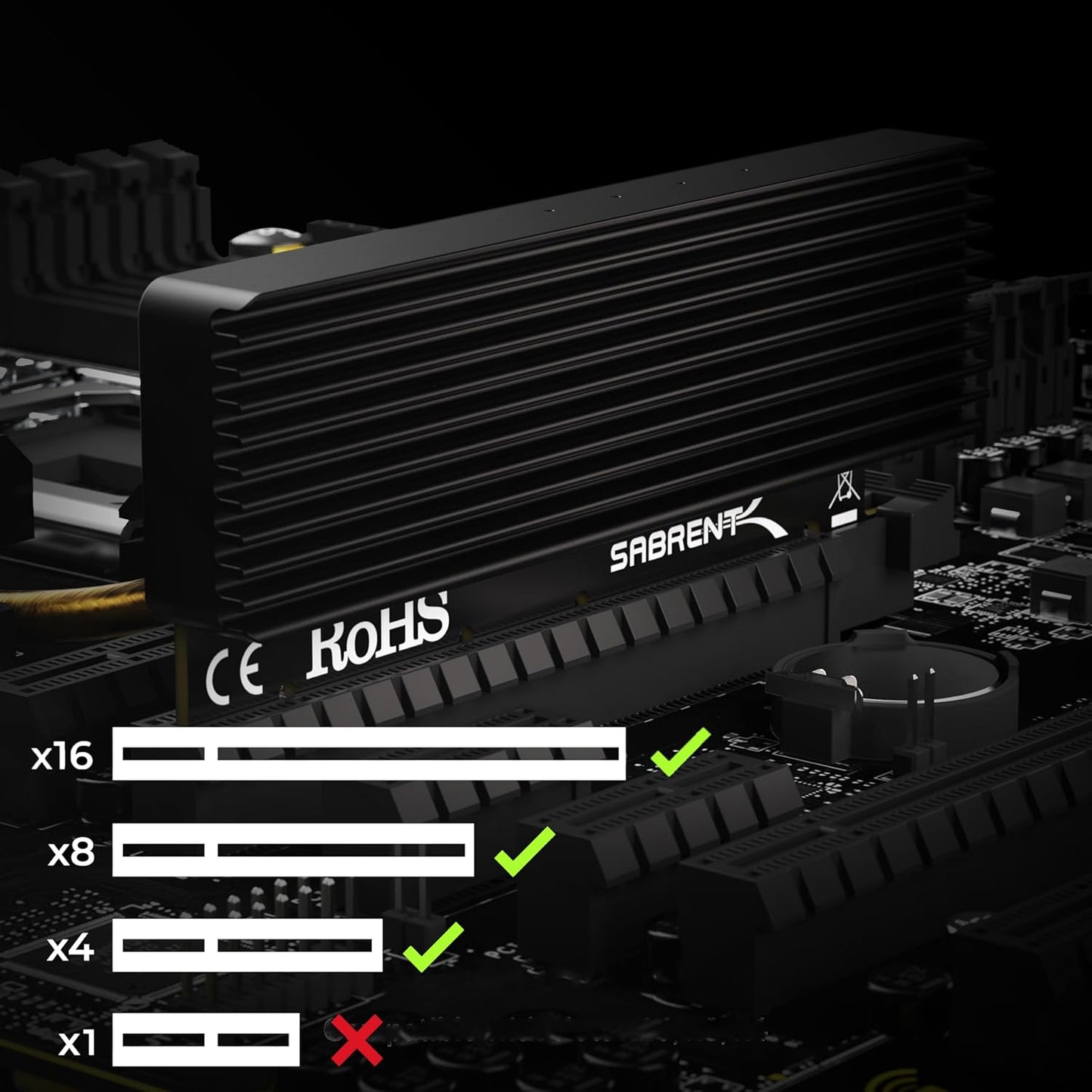 Back view of the Sabrent PCIe expansion card showing clean soldering and high quality construction