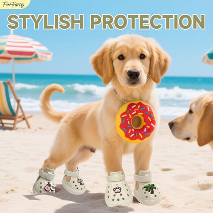 Close up of non-slip rubber sole on Furrtripsy dog shoes
