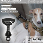 Topsoso vehicle safety buckle attached to dog harness