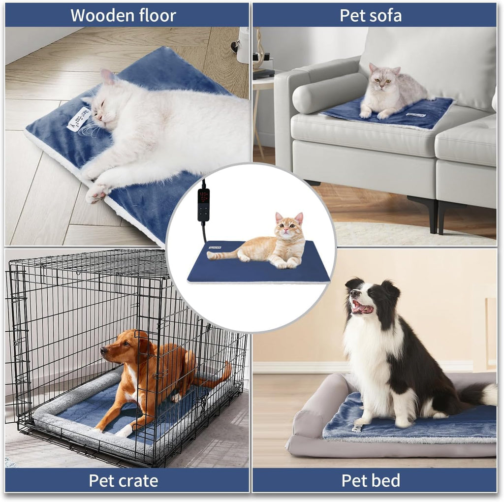 Packaging box of the authentic USA imported Rest-Eazzzy heated pet bed mat.