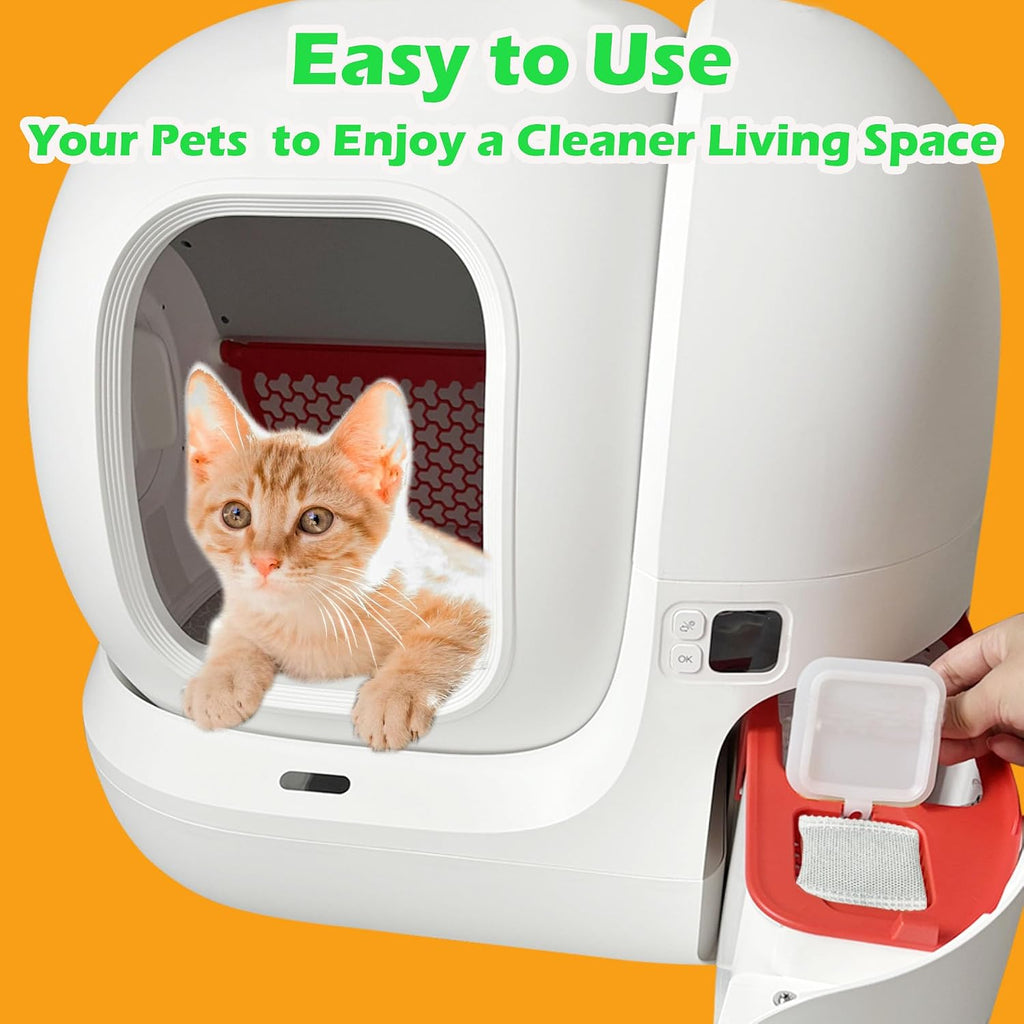 Close up view of the highly porous charcoal deodorizer refills for cat toilet units.