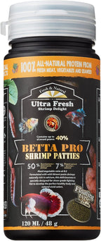 Ultra Fresh betta fish food 0.7 ounce container back view