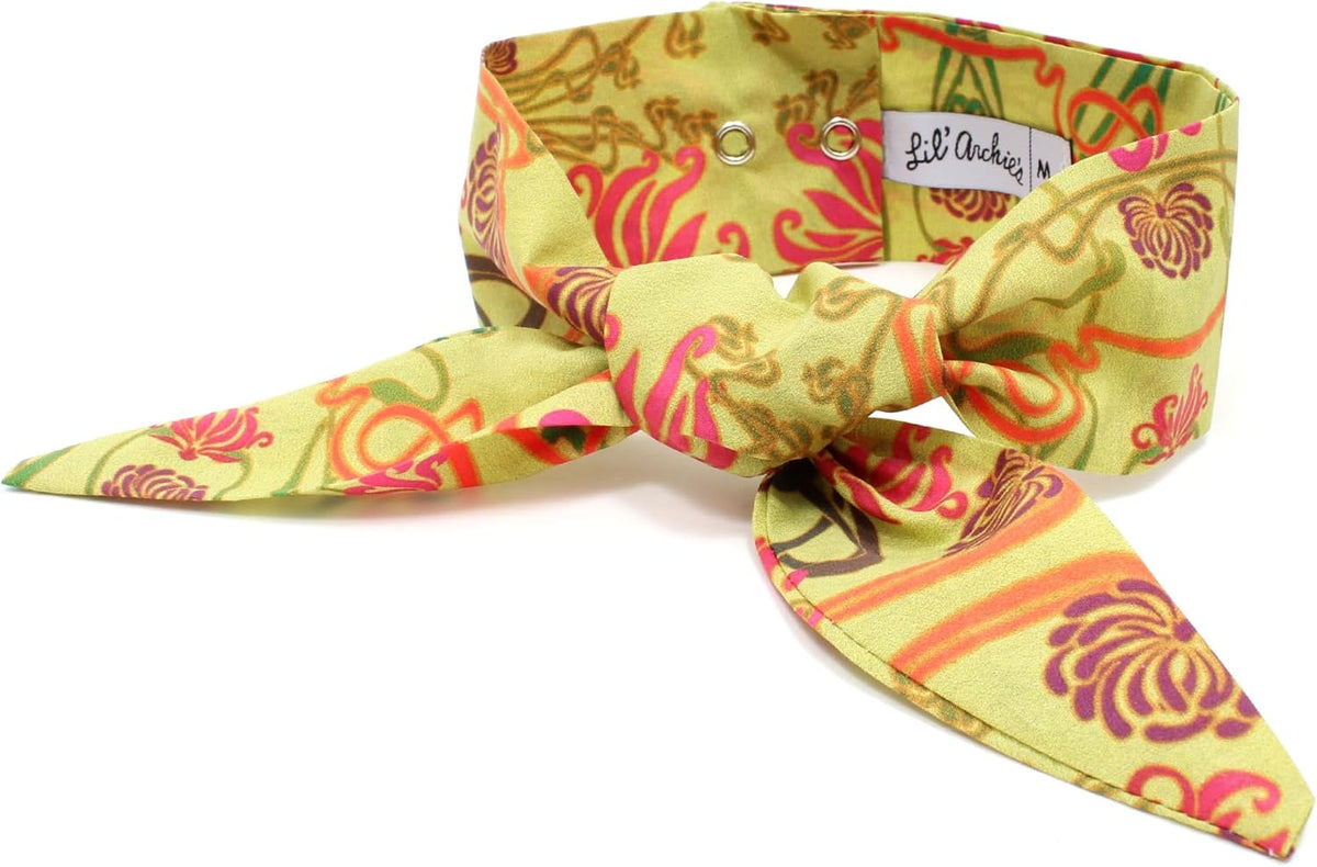 Eco-friendly printed pink polka dot dog accessory styled for special occasions.