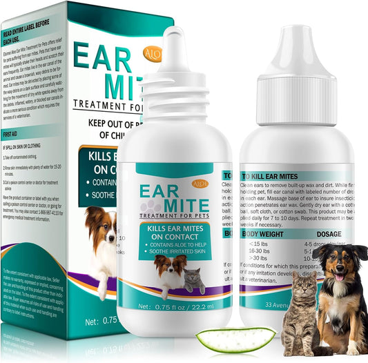 Navna ear mite treatment for dogs and cats bottle front view