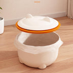 Compact cat litter waste container side profile