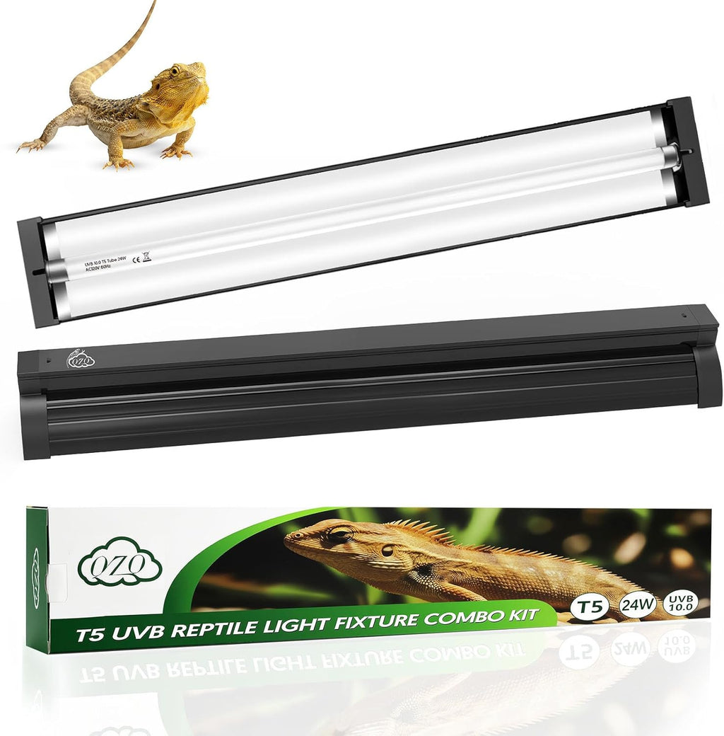 QZQ T5 UVB Reptile Light Fixture Combo Kit 8W, 10.0 UVB Light for Reptiles, Terrarium Hood Comes with Desert UVB Lamp for Bearded Dragon, Gecko, Tortoise, Lizard - Image 11