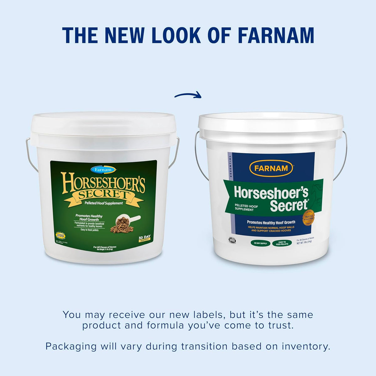 Farnam equine hoof supplement 11 pound container side label