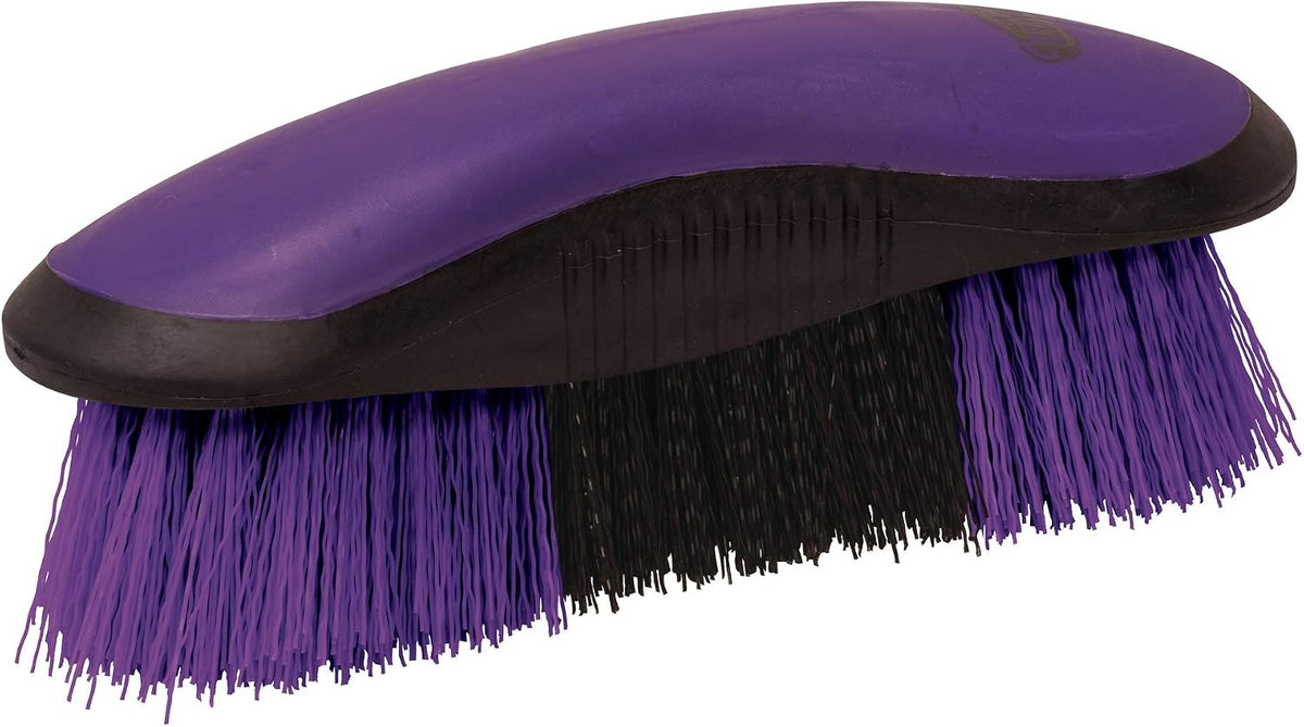 Weaver Equine Dandy Brush Purple Black Medium horse grooming tool front view