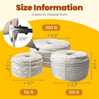 Hand holding AretyLumioo sisal rope for cat tree maintenance