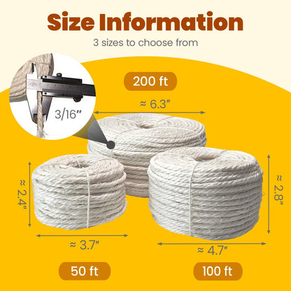 Hand holding AretyLumioo sisal rope for cat tree maintenance